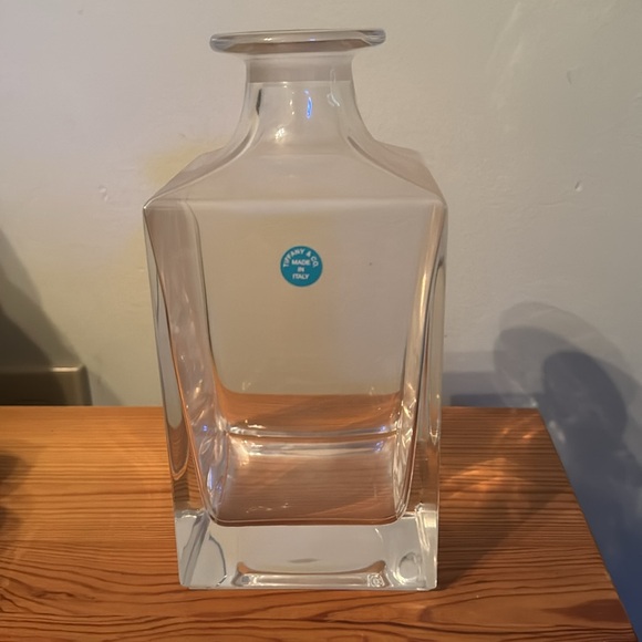 Tiffany & Co. crystal glass vase decanter square clear made in Italy ** - Picture 2 of 9